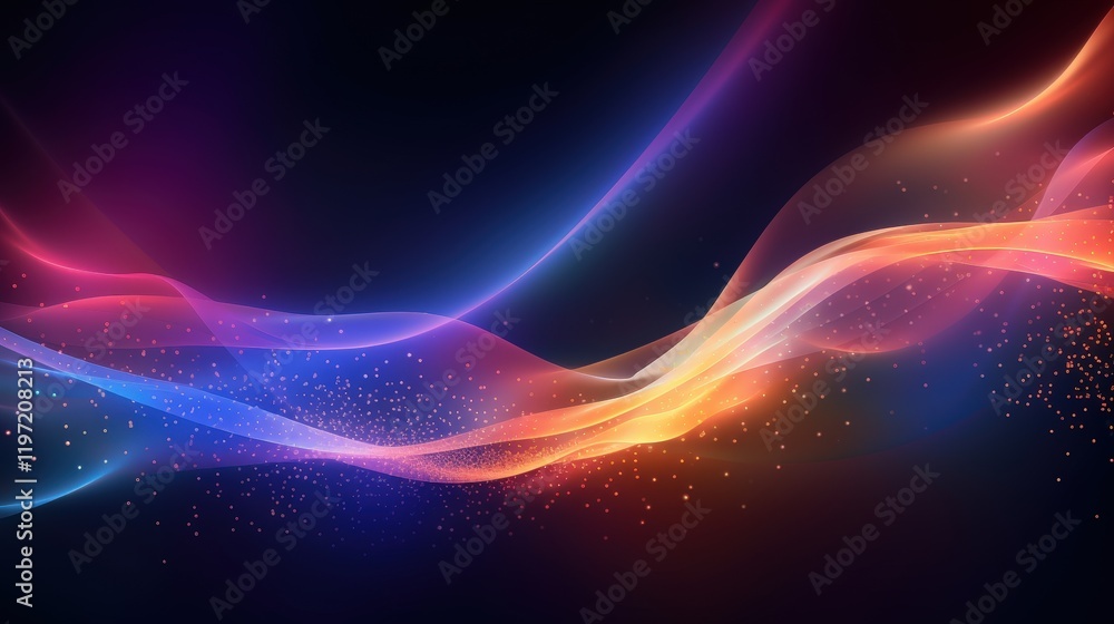 Poster abstract modern background with colorful waves and light effects creating a vibrant and dynamic atmo