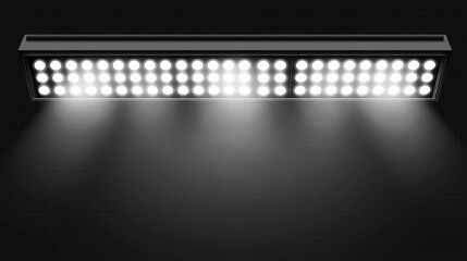 Obraz premium Bright Modern LED Panel Light Fixture Illuminating Dark Room