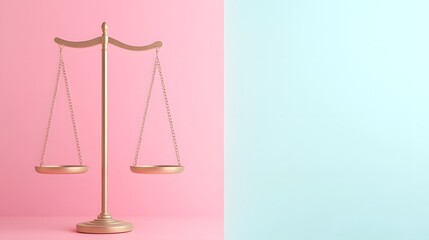 Balanced Scales of Justice in Pastel Aqua Digital