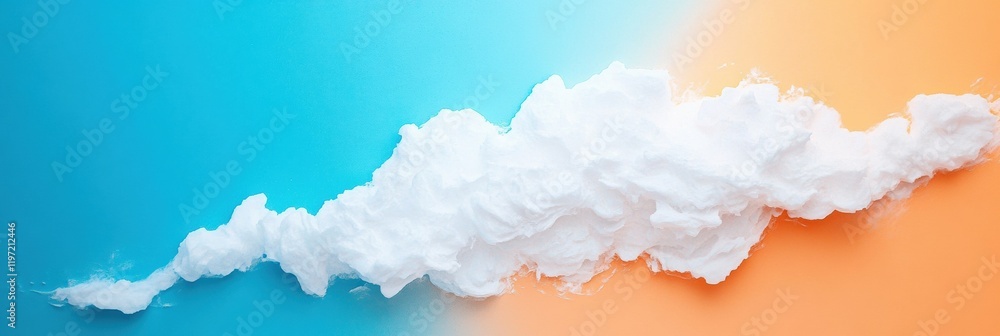Leinwandbilder Creative use of colored background with fluffy cloud in artistic design space for text placement. Generative AI