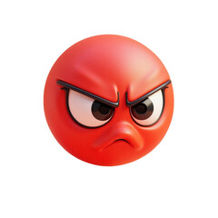 3d rendering of an angry red emoticon