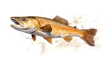 Naklejka premium fish on a white background