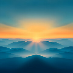 Sunrise Mountain Range Illustration