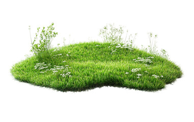 Artificial Green Carpet isolated on transparent Background