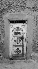 Architecture details of the small town of Tamegroute in eastern Morocco