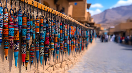 Obraz premium Vibrant Colorful Textile Art Hanging