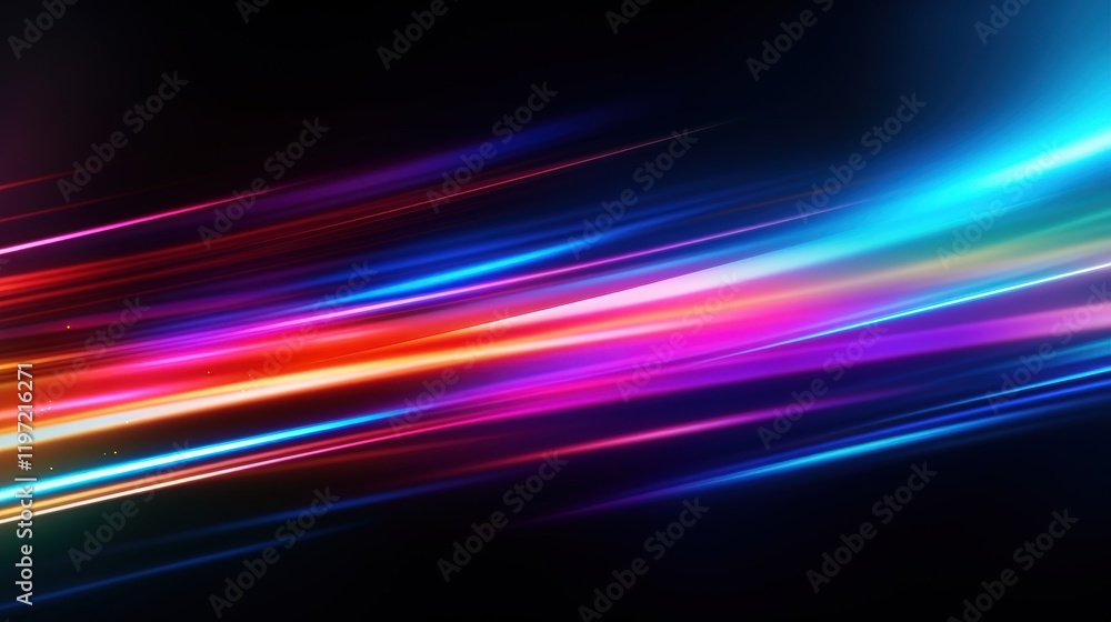 Poster vibrant abstract background with light streaks in colorful shades for dynamic and modern visual desi