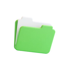 3d render of a light green and white folder
