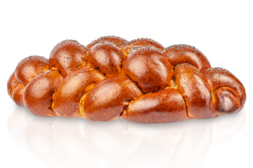 challah bread for shabbat isolated on white background