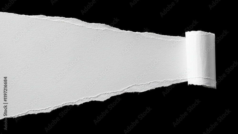 Poster isolated torn white paper displaying a shadow effect