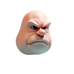 Obraz premium 3d cartoon rendering: grumpy face expression