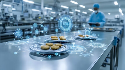 Smart Factory Food Production Illustration