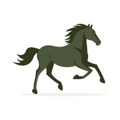 Mustang horse running pose silhouette vector illustration