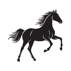 Derby horse pose silhouette vector illustration