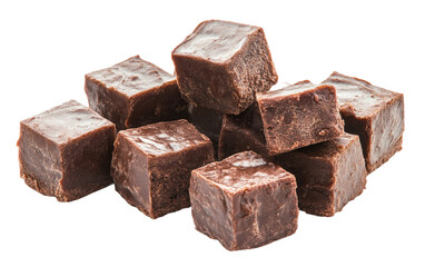 Brownie Bites in Chocolate Cubes isolated on transparent Background