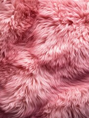 Fototapeta premium Pink fur fabric with a soft, fluffy texture. Perfect for fashion trends and home decor.