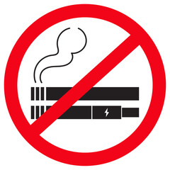 No Smoking or no vaping sign. Perfect prohibition graphic design for depicting cigarettes and e-cigarettes.