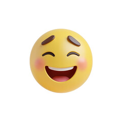 3d rendering of a cheerful yellow emoticon expressing unbridled joy