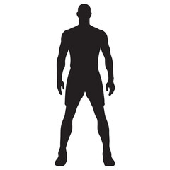 Fototapeta premium Athlete player standing pose silhouette vector illustration