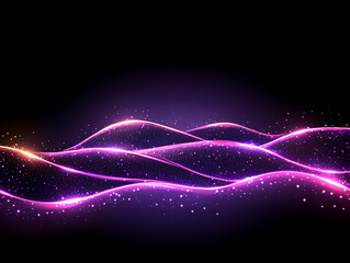 Fototapeta premium Glowing Purple Waves Abstract Background