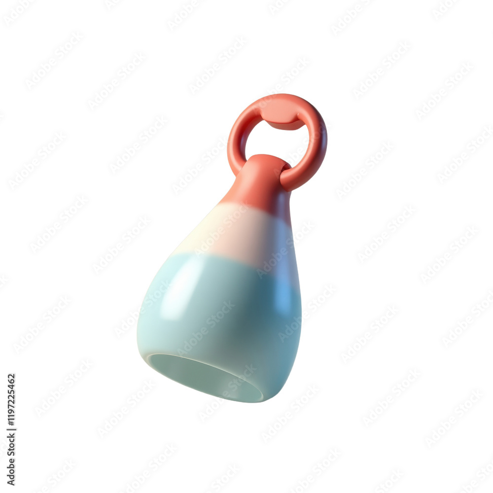 Poster abstract 3d model of a pastel-colored object with a smooth surface