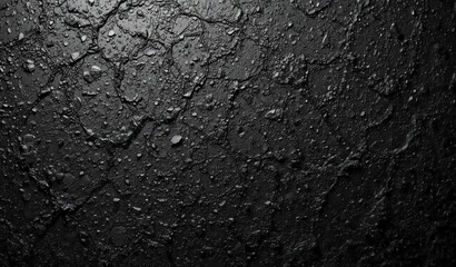 Naklejka premium Close up of dark textured surface with rough, uneven texture possibly made of stone or concrete