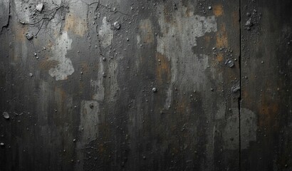 Fototapeta premium Close up of dark textured surface resembling concrete or metal with rough, uneven texture