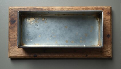 Empty Metal Baking Pan on Wood