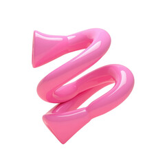 glossy pink 3d swirl shape