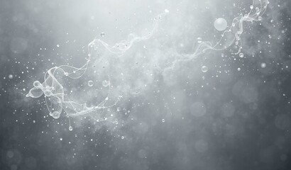 Abstract digital art of floating gossamer threads on white background