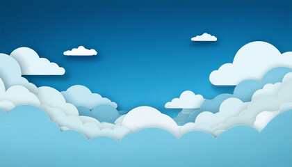 空と雲　切り絵風　03