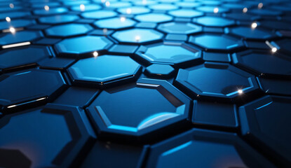 Fototapeta premium Digital hexagon abstract background