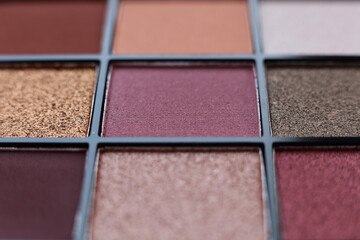 Makeup eyeshadow palette . Top view.