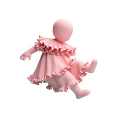 Obraz premium 3d rendered light pink figure in a frilly dress