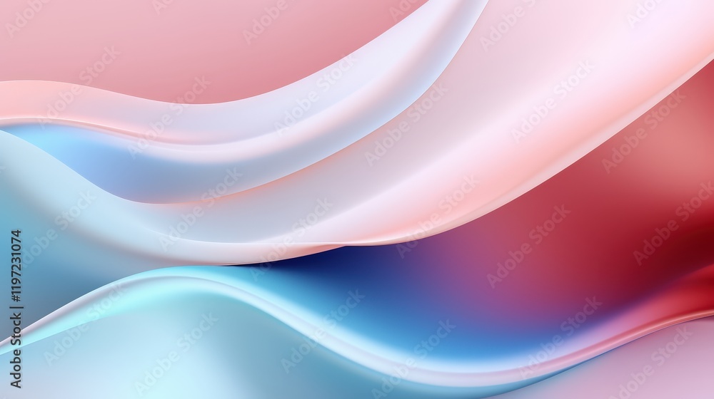 Poster smooth abstract background with soft waves in subtle shades of pink and blue for modern design proje