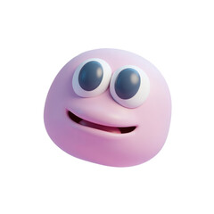 cheerful pink 3d emoticon with a happy expression