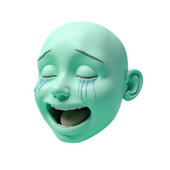 Naklejka premium joyful cartoon with tears of happiness in 3d render