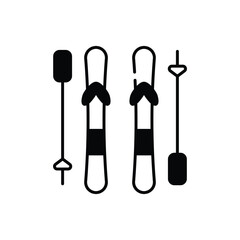 Skiing Equipment vector icon