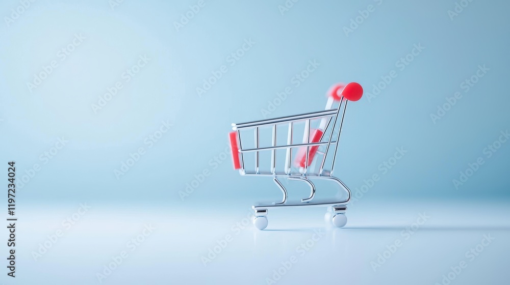Poster a shopping cart icon integrated into a digital interface mockup, showing its practical use in a webs