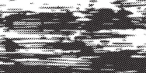Halftone faded gradient texture. Grunge halftone grit background. White and black sand noise wallpaper. Retro pixilated vector backdrop
