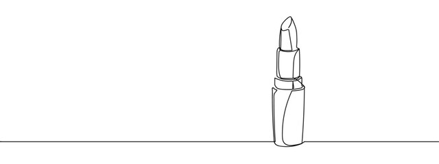 A lipstick tube that opens upright. Line art vector illustration with transparent background editable stroke.