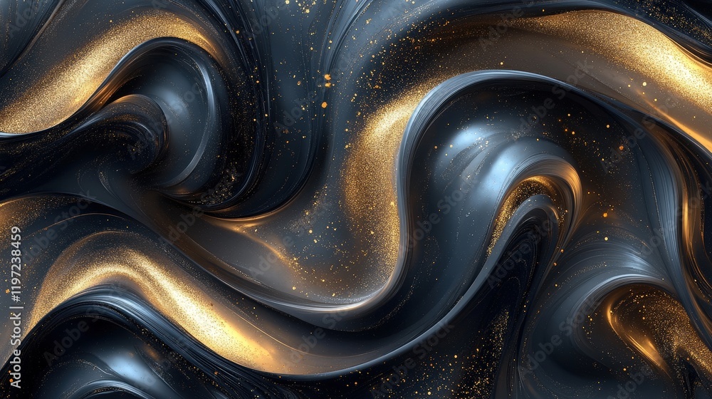 Aufkleber intricate abstract swirls of gold and grey creating a luxurious texture for artistic backgrounds and