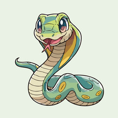 Fototapeta premium Adorable Cartoon Snake Illustration - Cute Vector Design