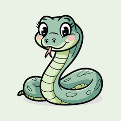 Adorable Cartoon Snake Illustration - Cute Vector Design