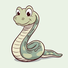 Adorable Cartoon Snake Illustration - Cute Vector Design