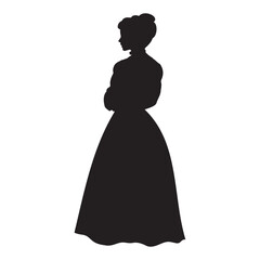 Victorian woman silhouette vector illustration