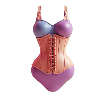 3d rendered pastel corset with smooth curves and soft colors