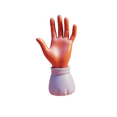 Obraz premium 3d-rendered clay model of a hand with fingers extended against a background