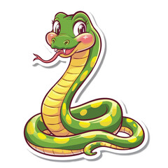 Adorable Cartoon Snake Illustration - Cute Vector Design
