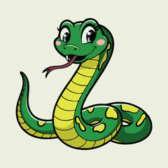 Adorable Cartoon Snake Illustration - Cute Vector Design